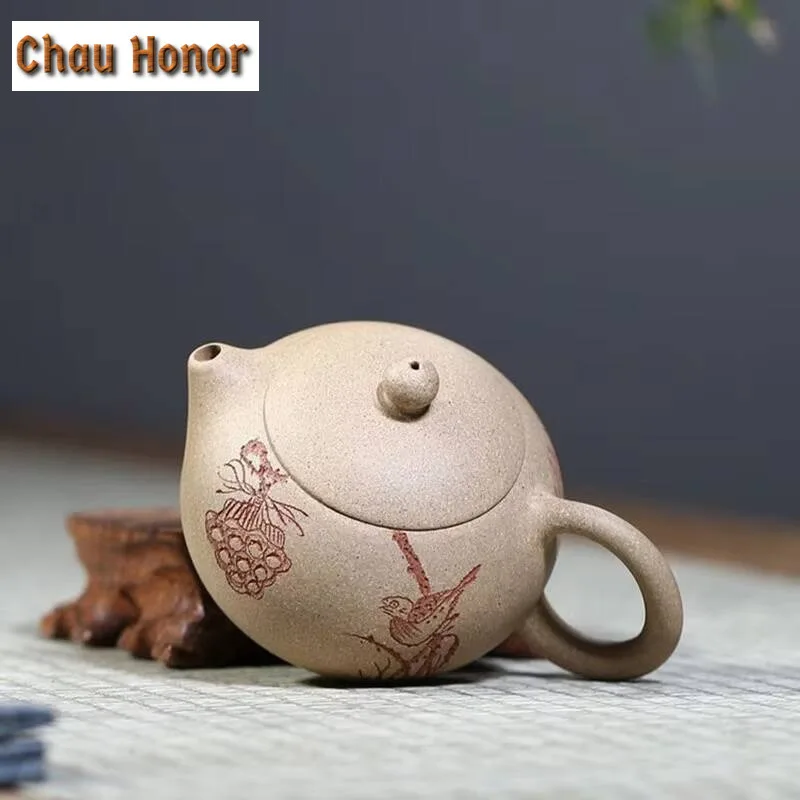 120ml Yixing Purple Clay Teapots Classic Xishi Tea Pot Raw Ore Beauty Kettle Master Handmade Zisha Tea Set Customized Gifts