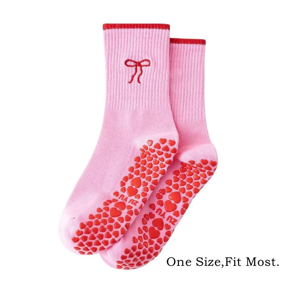 Cotton Breathable Cherry Embroidery Pilates Socks