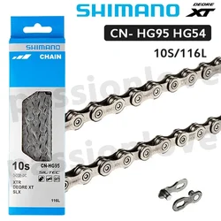 Shimano Deore XT HG95 Chain 10S 10V Current CN-HG95 HG54 MTB Road Bike Chain 116 Links for Shimano Original 10speed Chains
