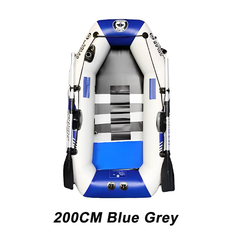 Solar Marine B200-1 200 CM 2 Person PVC Rowing Fishing Boat Inflatable Kayak Canoe Wooden Floor with Outboard Install Bracket