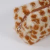Leopard Soft Plush Travel Cosmetic Lipstick Brush Storage Bag Toiletry Kit Women Makeup Handbags Organizer Pouch Bag Pencil Case 5
