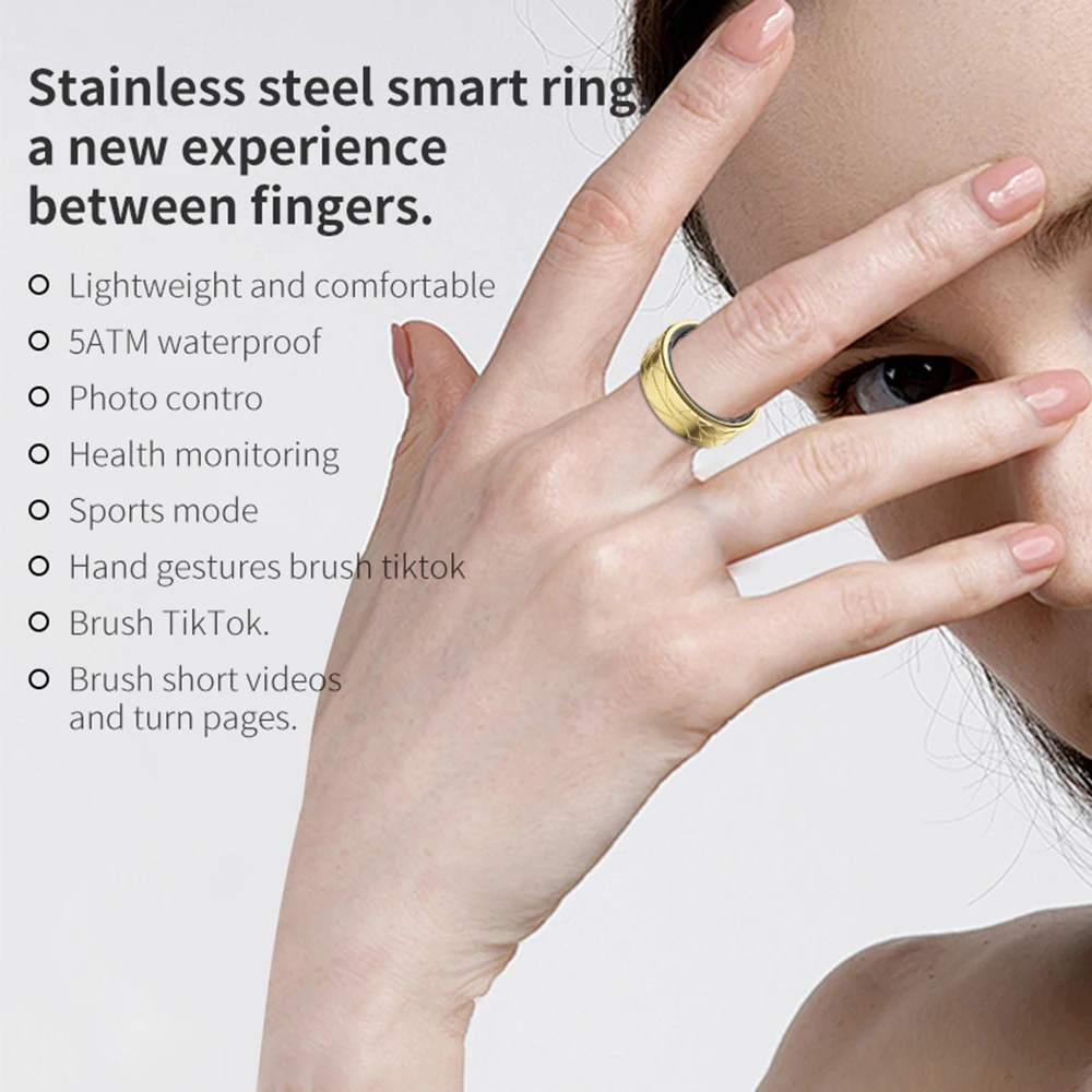 2026 New Smart Ring For Men Women Health Sleep Heart Rate Monitoring IP68 & 5ATM Waterproof Multi-sport Modes 6