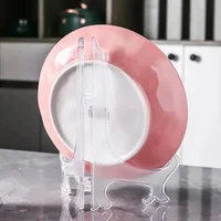2/3/4 Inch Plastic Plate Display Stand Foldable Kitchen Dish Tableware Display Stand Picture Frame Holders for Home Table Decor 2