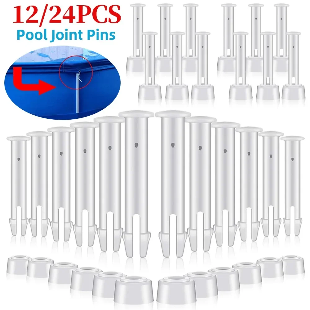 12/24Pcs Replacement Plastic Pool Joint Pins with Rubber Seal for Intex Round Lock Set Connect Nail Insertion Swimming Pool Part