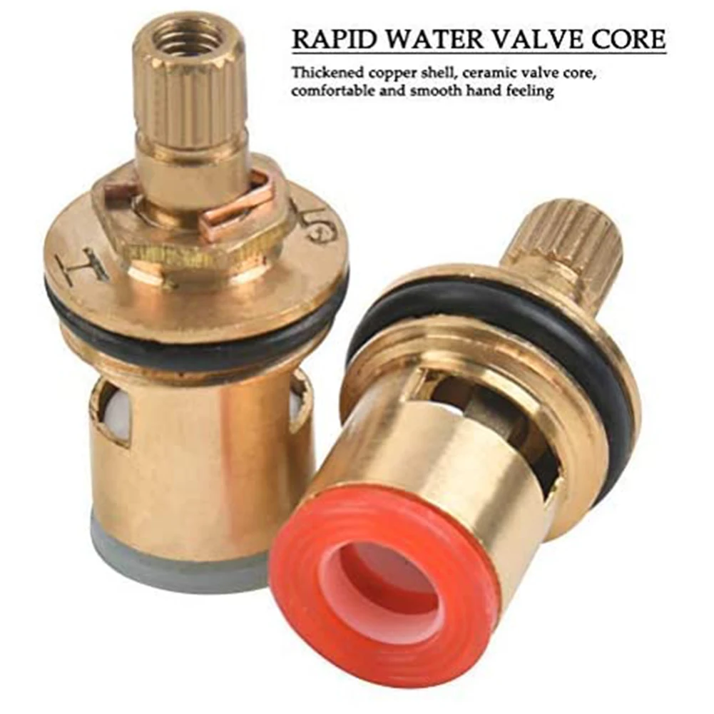 Hot Cold Faucet Tap Handle Knob Copper Valve Tap Reviver Conversion Kit 1/2 Inches Replacement Heads Thread Basin Sink Washer for plumbing tool,bathroom hardware accessories,bathroom hardware set
