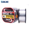 SUNLINE-BasIC FC Carbon Fiber Fishing Line, Transparent Color, 100% Original, 225m, 300m 3