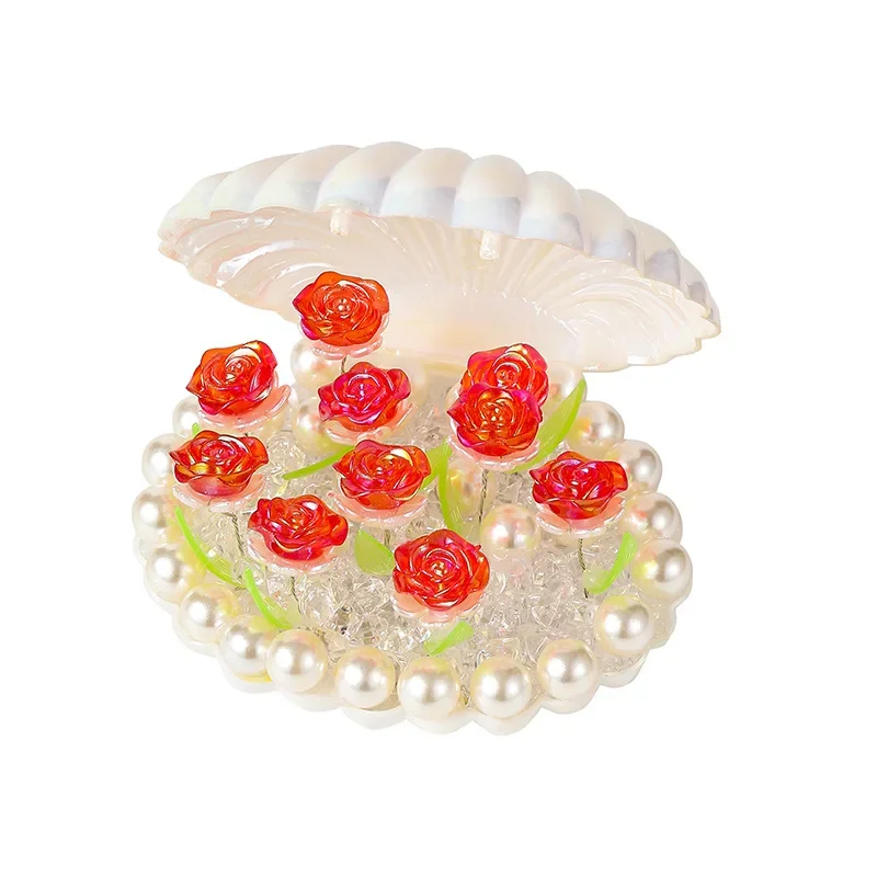 DIY Shell Tulip Rose Night Light Handmade Decoration Bedroom Atmosphere Light Girl Mom Girlfriend Birthday Gift Valentine's Day