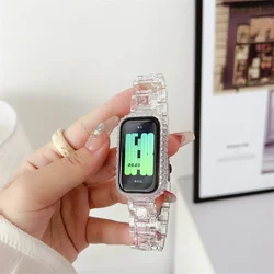 Candy Color Resin Slim Wristband Bracelet Replacement Strap - Huawei Band 9 (Clear)