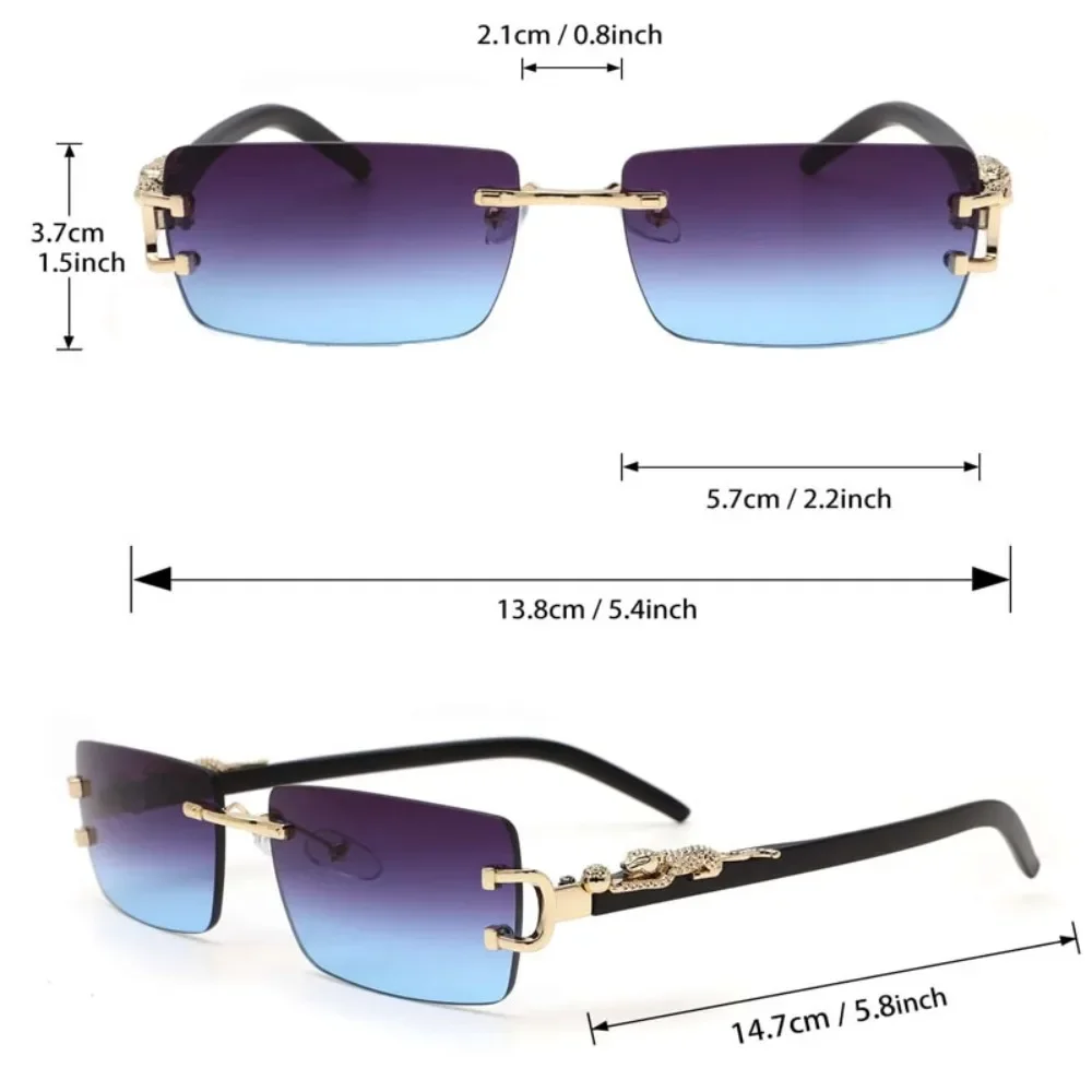 Fashion Rimless Sunglasses Men Women Populare Frameless Sun Glasses Male Female Classic Small Square Summer Traveling Shades