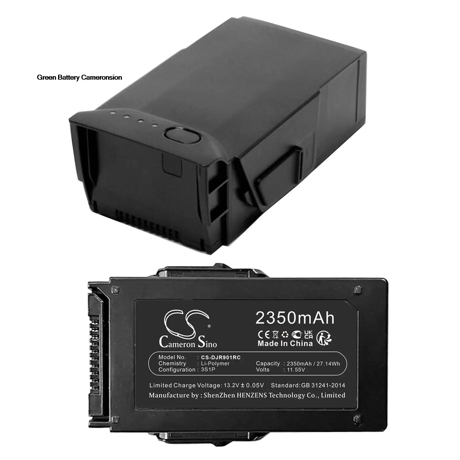 

GreenBattery CameronSino 2350mAh 27.14Wh 11.55V Li-Polymer Drones Battery for DJI Mavic Air CP.PT.00000119.01 PART01