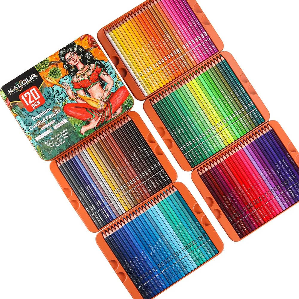 KALOUR Colored Pencil Set ,120 Colors Professional Oil Paint Set Hand –  AOOKMIYA