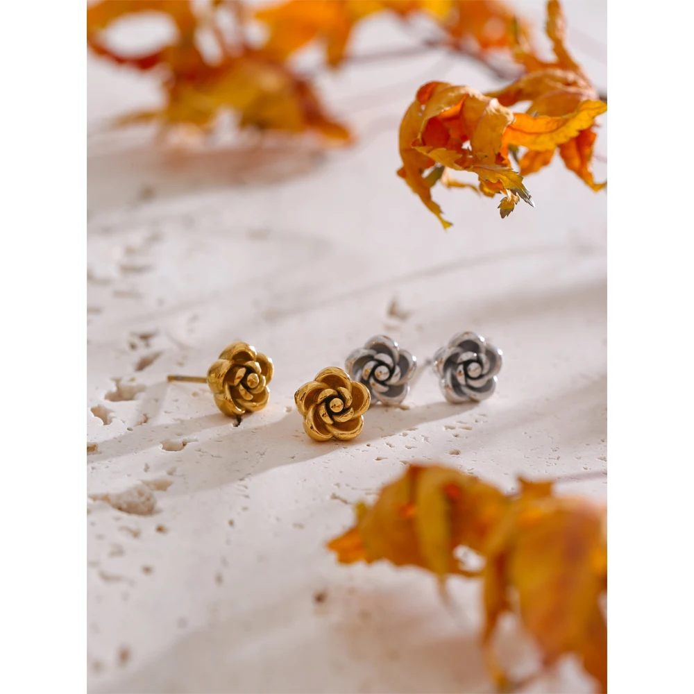Yhpup Necklace Set Stainless Steel Rose Gold & Platinum PVD