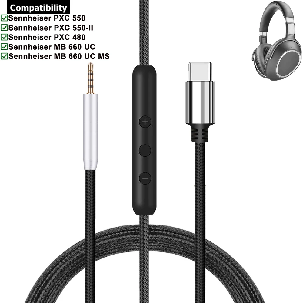 Audio-Technica Headset Cable Wire Type-C to 2.5mm Jack For Audio-Technica M40X M50X M60X M70X 