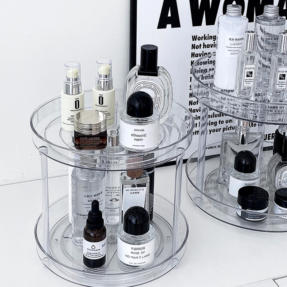 360° Rotatable Desktop Cosmetic Rack Bathroom Shelf Large-capacity Perfume Aromatherapy Skin Care Product Storage Rack Organizer 5