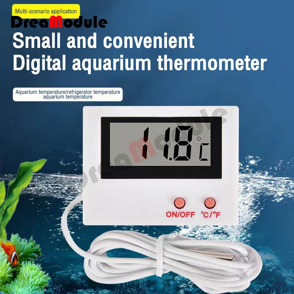 Termómetro Digital LCD con Sensor de sonda para piscina, estación de pie, refrigerador, tanque de agua con Cable, Sensor de temperatura