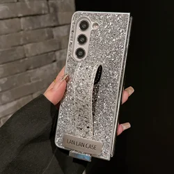Luxury Glitter Wristband Case with Bracket - Samsung Z Fold 5 (Glitter Sliver)