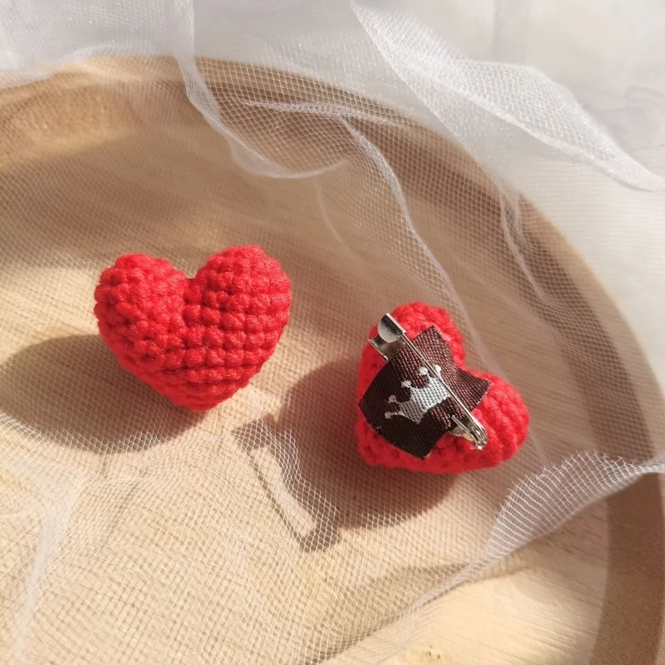1/2/3pcs Pink red Crocheted Heart Cards Handmade Crochet Love Ornament Valentine's Day Gift Wedding Gifts