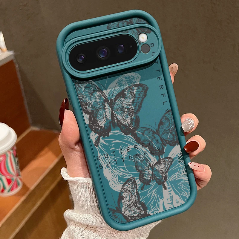 Elegant Black Butterfly Pattern Shockproof TPU Phone Case
