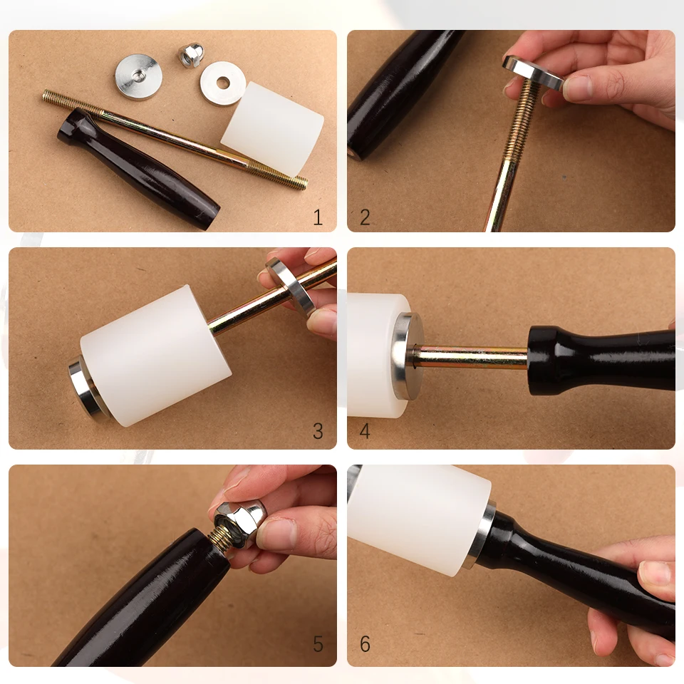 KRABALL Leather Stamping Kit Stainless Steel Leather Carving Tools Rubber Hammer Working Saddle Making for Craft