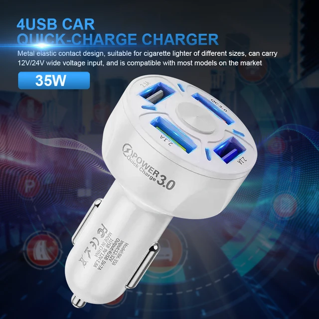 2-Fach USB Ladegerät 12-24V Zigarettenanzünder Quick Charge 3.0