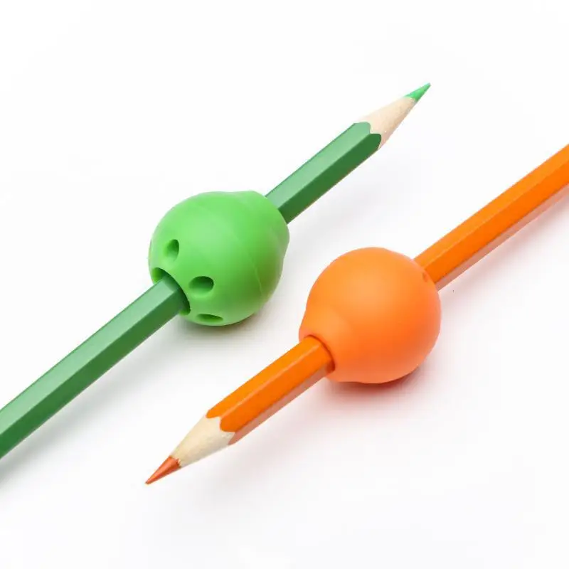 1-3pcs Ball Silicone Pen Holder Children'S Writing Practice Auxiliary Grip Corrector Pencil Cover Office Supplies Random Colors images - 6