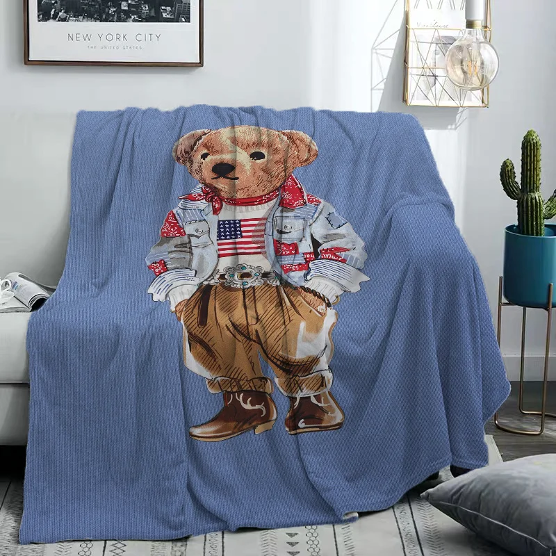 Fluffy Blankets R-Ralph-Lauren Nordic Travel Blanket for Bed Camp Nap Bedroom Sofa Decor Bedding Flannel Christmas Birthday Gift