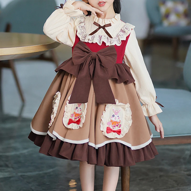 فستان الأميرة للأطفال تنورة منتفخة بأكمام طويلة لل...