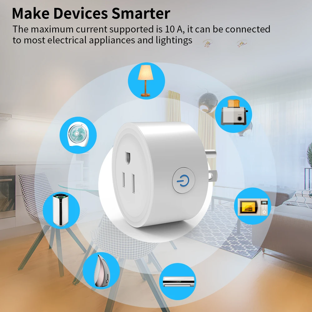 

1PCS Homekit WIFI Smart Socket 10/16A Smart US Plug With Power Monitoring Timing Outlet Work With Cozylife Alexa