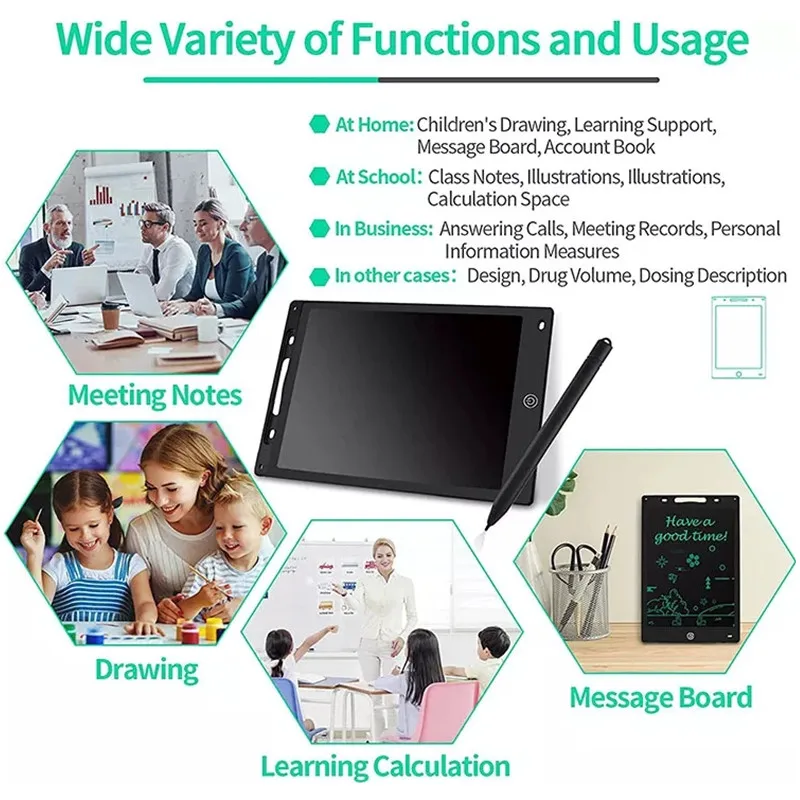 12 Inch Lcd Writing Tablet Kids Doodle Drawing Toy Children Learning Education Handwriting Board Montessori Toys for Baby Gifts 6