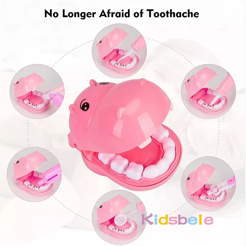 Medical Toy Kids Doctor Pretend Role Play Kit 44PCS Simulation Dentist Box Girls Educational Game Toys For Children Stethoscope 2