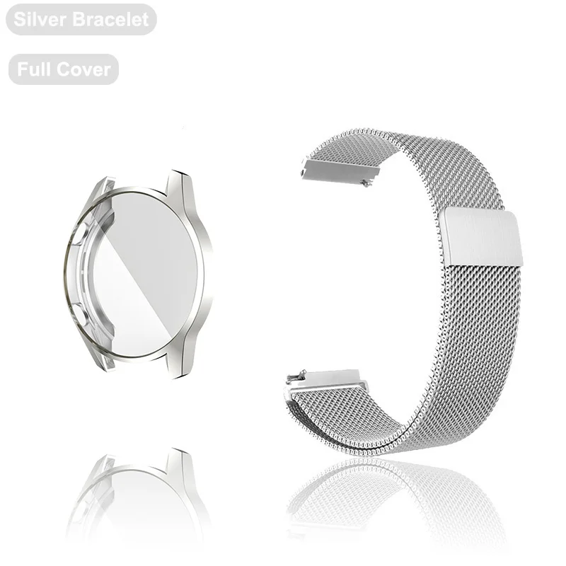 Magnetic Loop Smartwatch Band with Case and Screen Protector, 22mm/20mm Strap in Elegant Bracelet Design