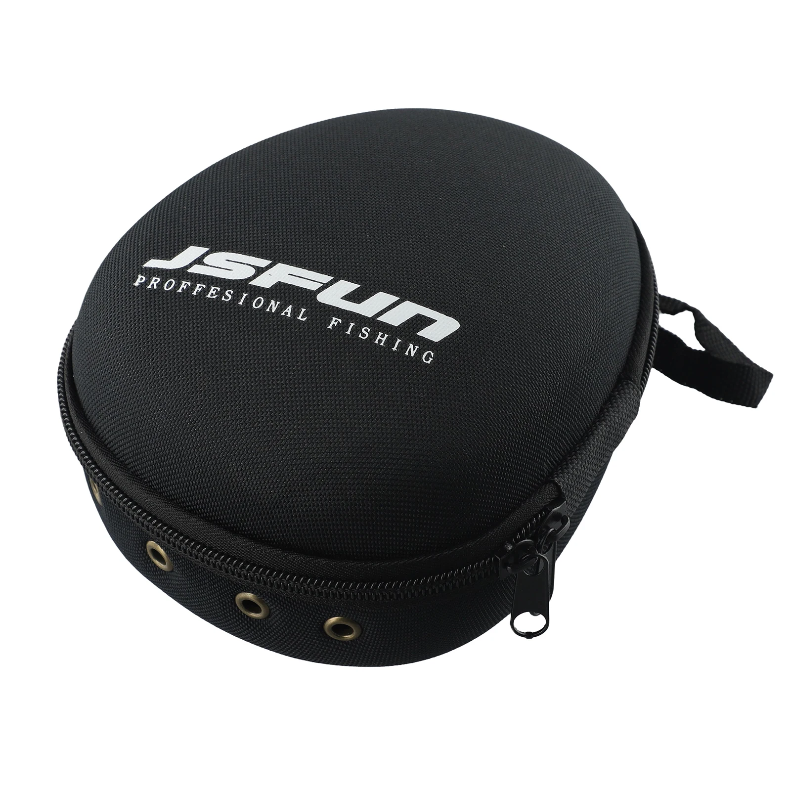 

Brand New Reel Fishing Bag. Lure Carry Stored Ventilation Waterproof Nylon Black Drainage Holes Drum Swivel Scope