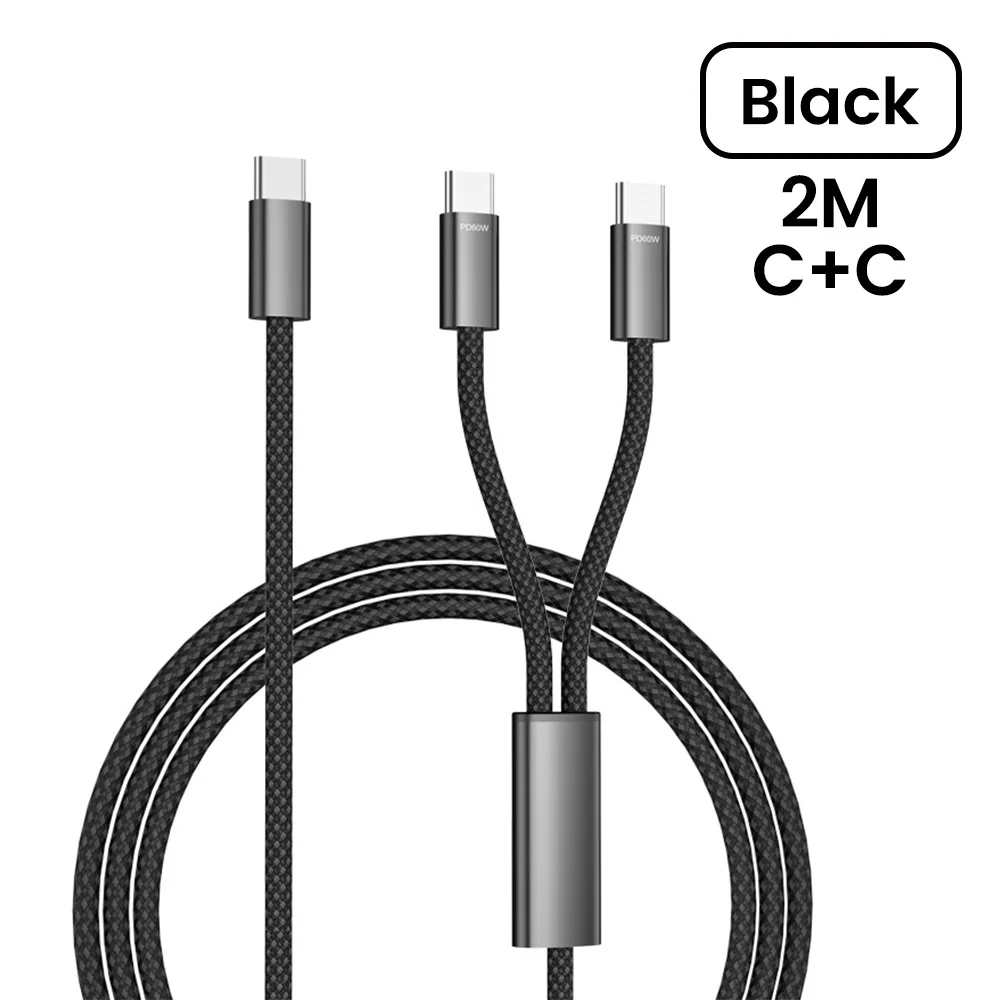 2 IN 1 USB Type C Cable PD 60W Dual Type C Fast Charging Cable For iPhone 15 16 Pro Xiaomi Huawei USB C Mobile Phone Data Cord BEST SELLERS 2 IN 1 USB Type C Cable PD 60W Dual Type C Fast Charging Cable For iPhone 15 16 Pro Xiaomi Huawei USB C Mobile Phone Data Cord BEST SELLERS