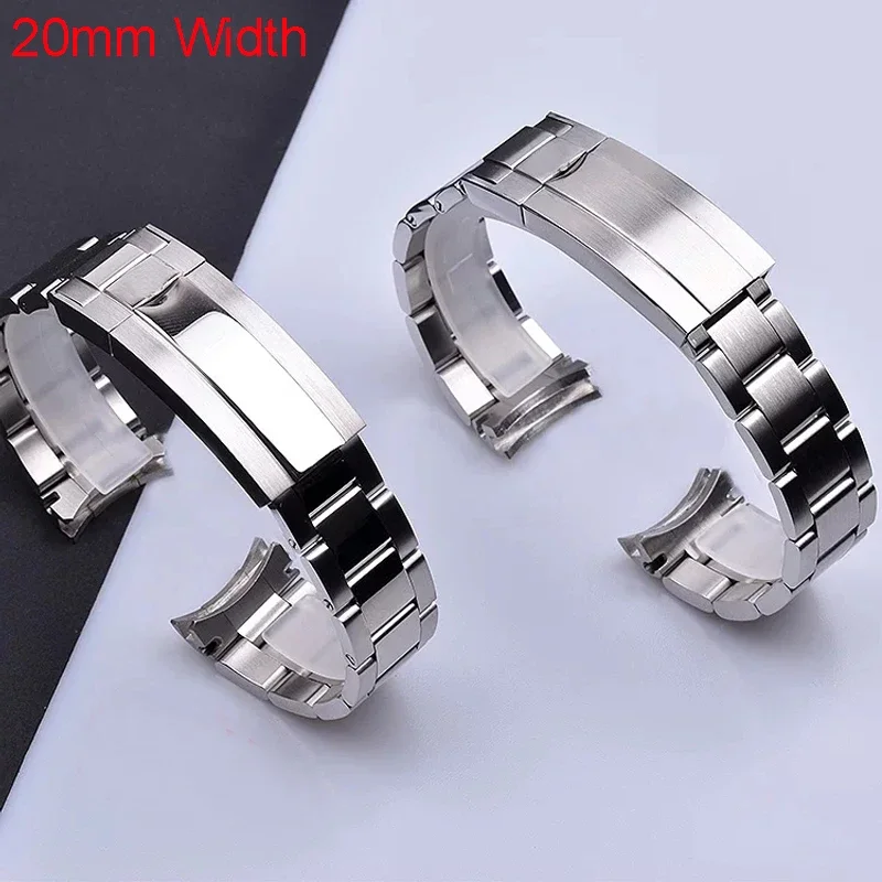 롤렉스 데이토나 GMT 서브마리너용 시계 팔찌, 시계 액세서리, 금속 스트랩, 스테인레스 스틸 풀 걸쇠, 시계 밴드 체인 20mm 