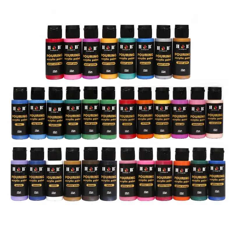 32-colors-everything-fantasy-fluid-acrylic-paint-set-60ml-bottled-children's-art-creation-diy-pouring-cell-painting-art-supplies