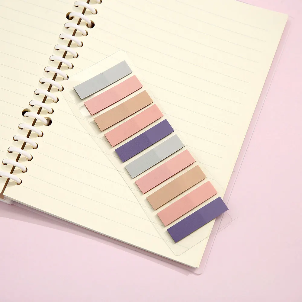 Vibrant Transparent Colorful Index Sticker Memo Pad - 200 Sheets Self-Adhesive Sticky Notes