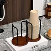 Disposable Cup Storage Holder Rack Shelf Water Tea Cups Wood Dispenser with Longer Stick Mug Display Stand Organizer Supplies 5