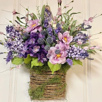 Artificial Lavender Floral Wreath 1