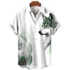 Wolf 3D Printed Havana Beach Shirts, Casual Fashion, Oversized Streetwear, Short-sleeved Shirts, Blouses, Men's Clothing 2