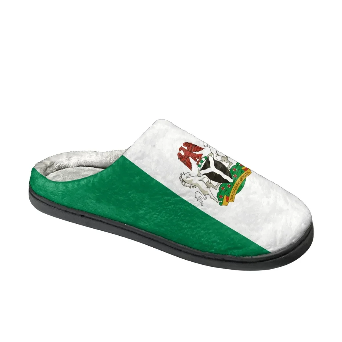 Nigerian Flag Design Indoor Casual Slippers Winter Warm Couples Comfy Footwear Non-Slip Women Cotton Slippers Print On Demand