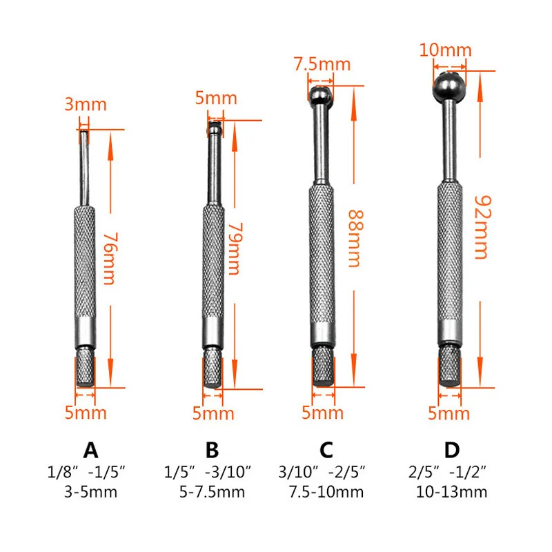Description Picture 6 of item8-150mm (5/16 "-6") Telescoping Gauge set 6pcs internal gauge 4pcs Hole Gauges for Quick inside measurements of holes