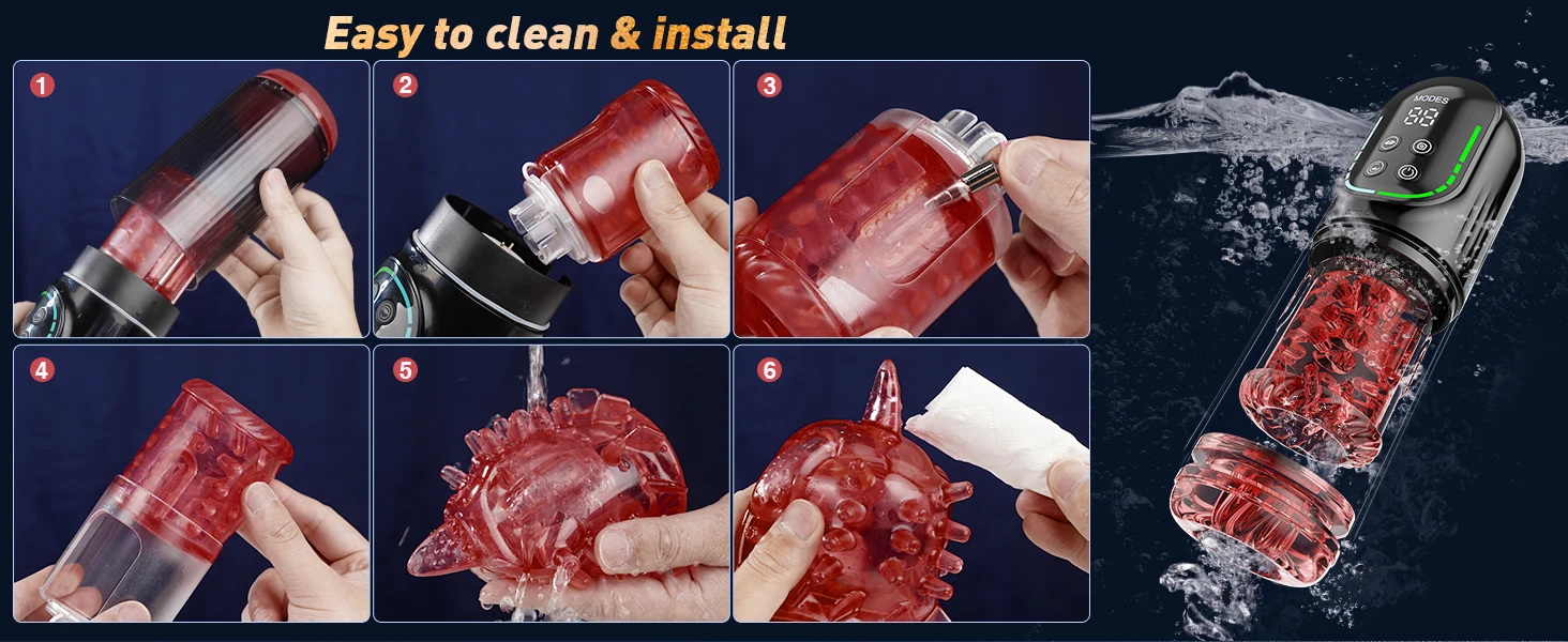 HeartCaptor Automatic Male Masturbator Cup 7 Modes Thrusting Rotating Sucking Electric Stroker Waterproof Rechargeable - Details 21