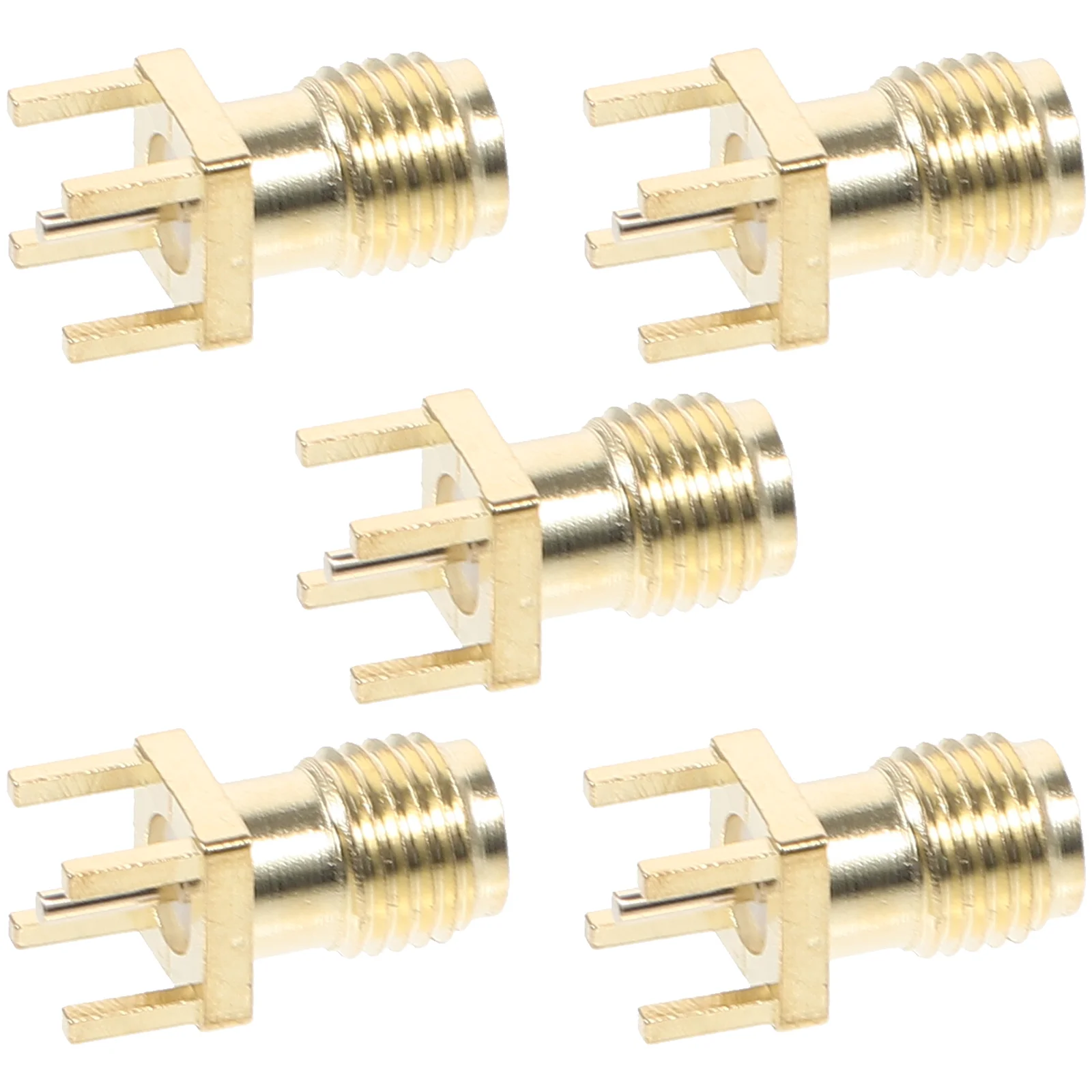 

5pcs Sma Connector Bulkhead Solder Rf Connector Straight Rf Coaxial Adapter Female Base Socket