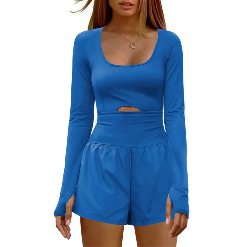 

Long Sleeve Romper Women Romper Breathable Stylish Women's Jogging Rompers with Long Sleeves Backless Design for Fall Spring