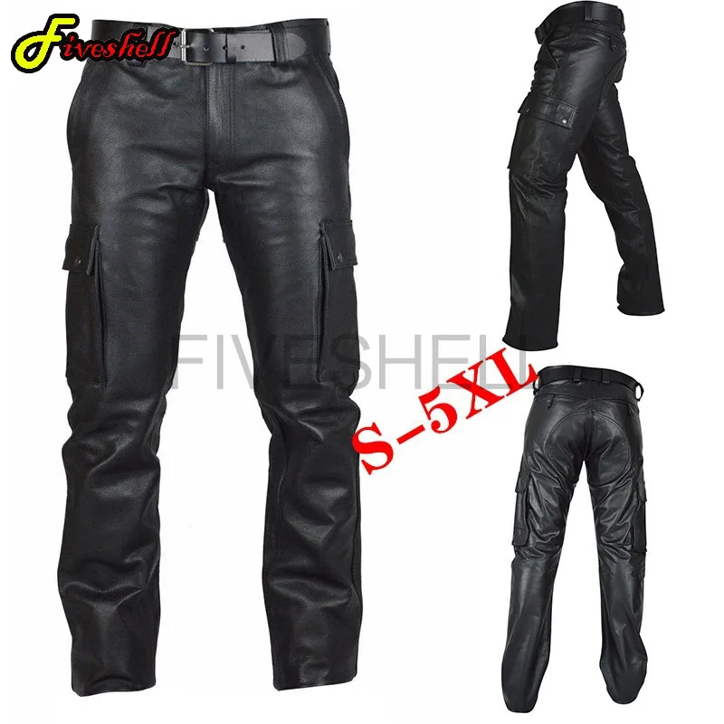 

Men Steampunk Gothic Faux Leather Pants Casual Style Pants for Male Fashion Winter Pantalon Homme Street Wear Locomotive suit