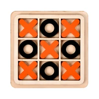 Parent-Child Interaction Wooden Board Game XO Tic Tac Toe Chess Funny Developing Intelligent Educational Toy Puzzles 1