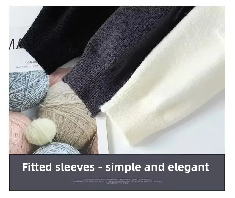 Pulls tricotés en polaire à manches longues et col rond pour hommes