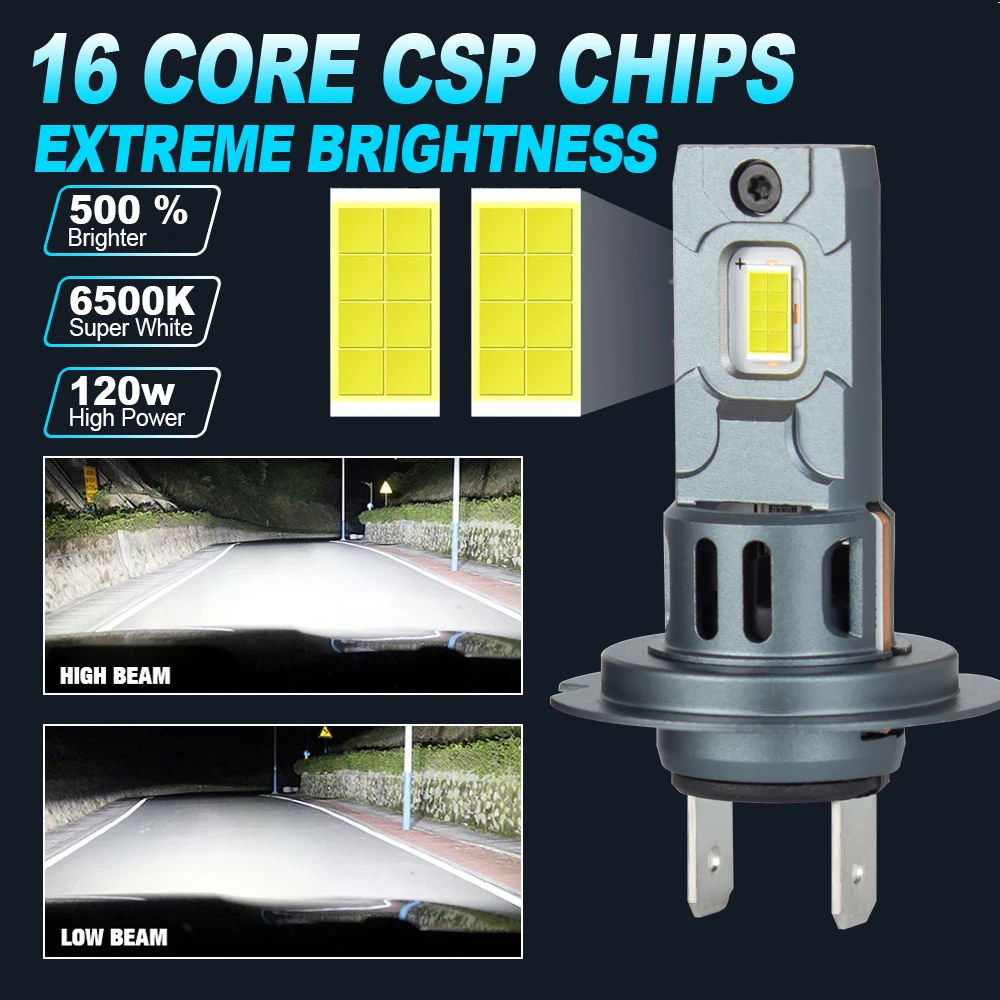 Dream Chaser H7 LED Headlight Bulb Mini Wireless 60W 20000LM 6500K for Car Headlamp Auto Diode Lamps H7 Turbo Led 12V Automobile 2