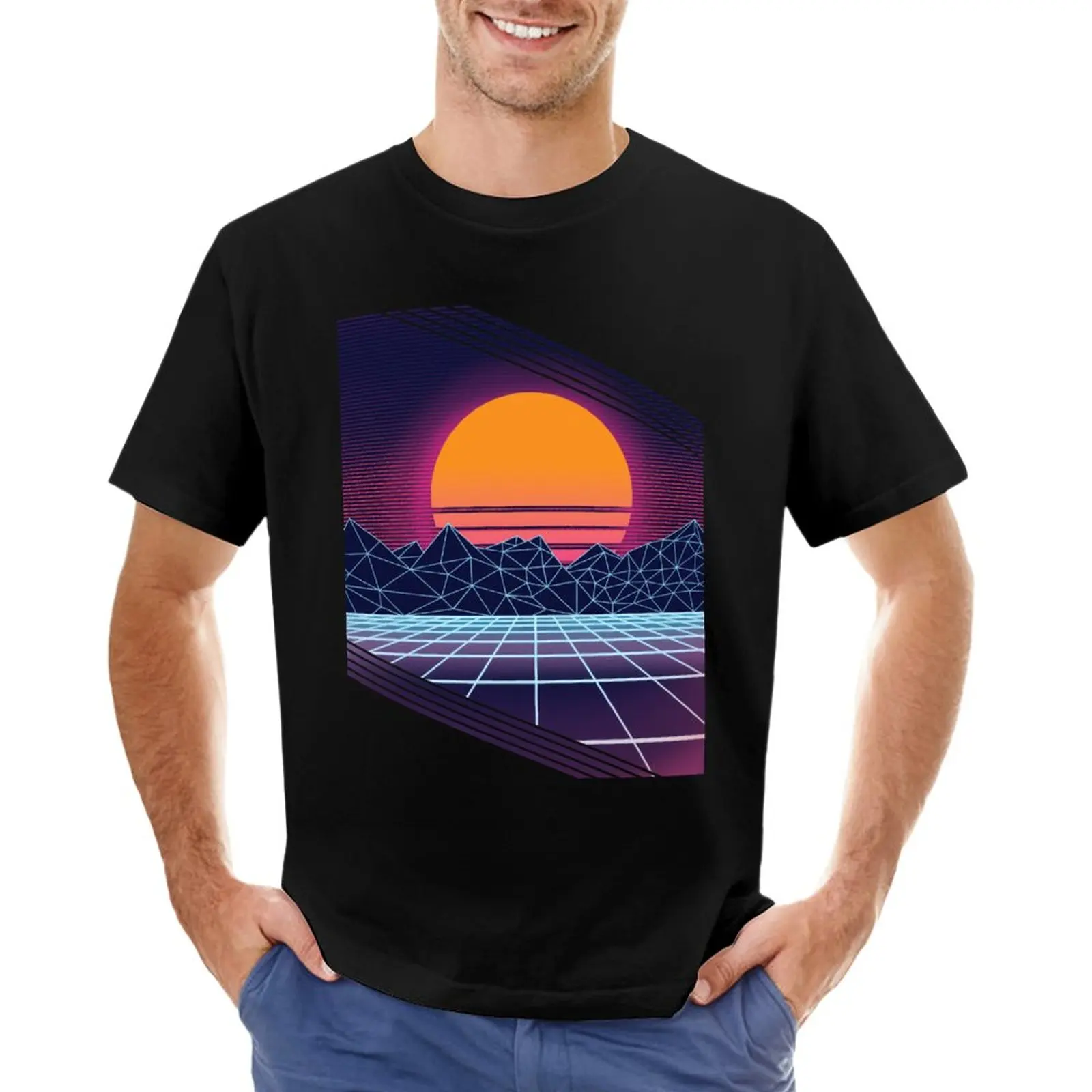 

Outrun Sunset T-Shirt shirts graphic tees blacks plain black t shirts men