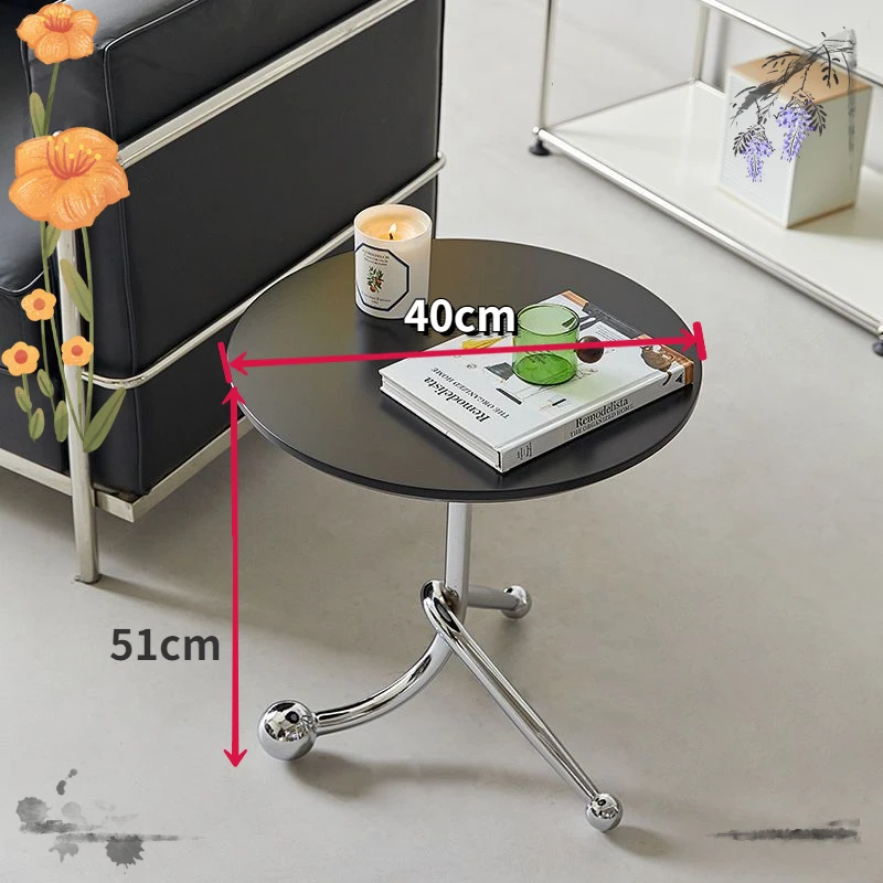 

Средневековый круглый столик из нержавеющей стали маленького стандарта, скандинавский кофейный столик, креативная маленькая мебель для гостиной